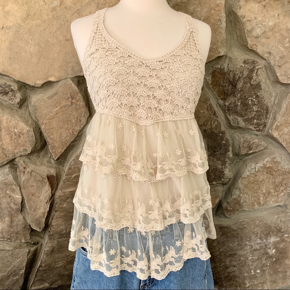 Vintage Lace and Knit Tank